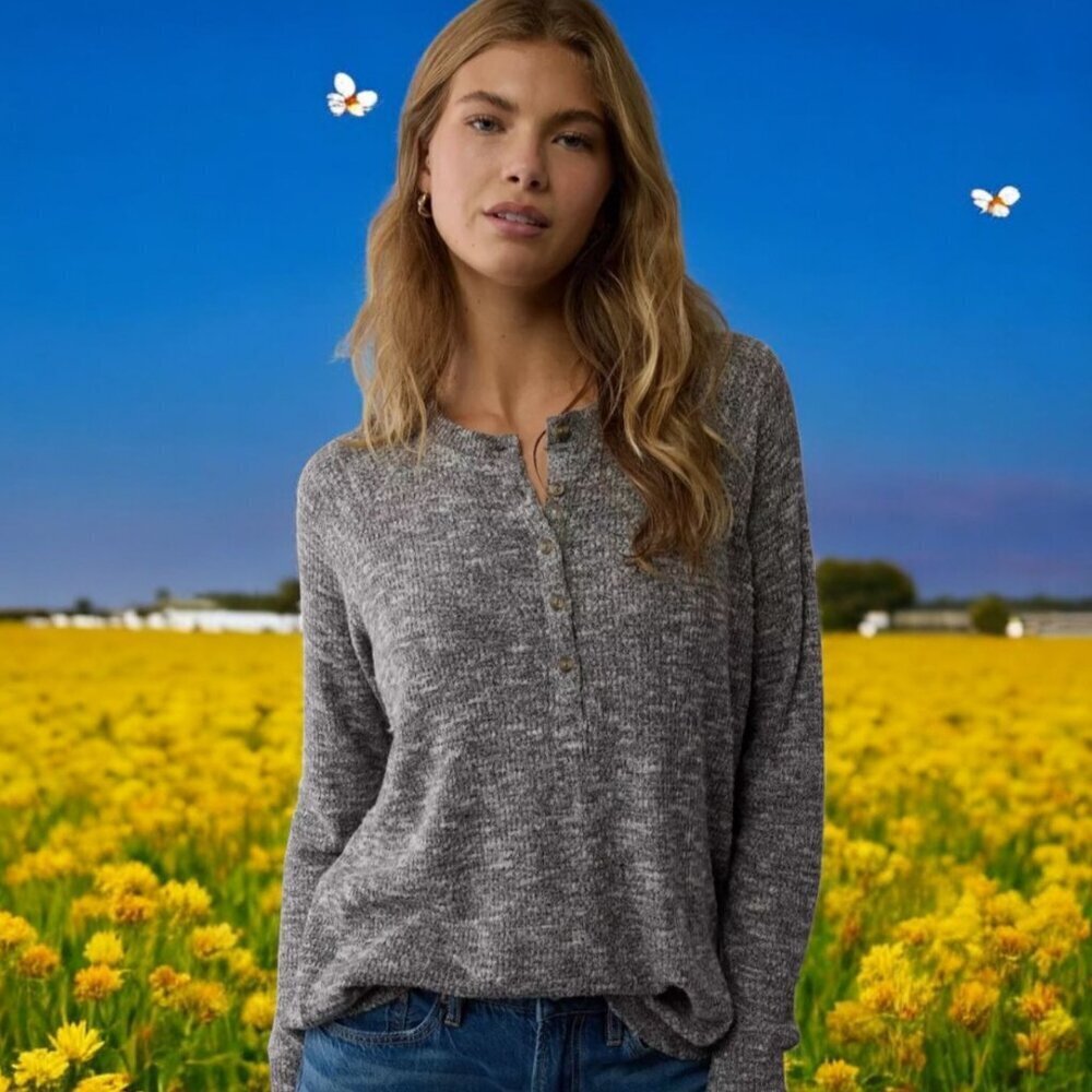 NEW!!! AMERICAN EAGLE Long Sleeve Henley T-Shirt - Size XL